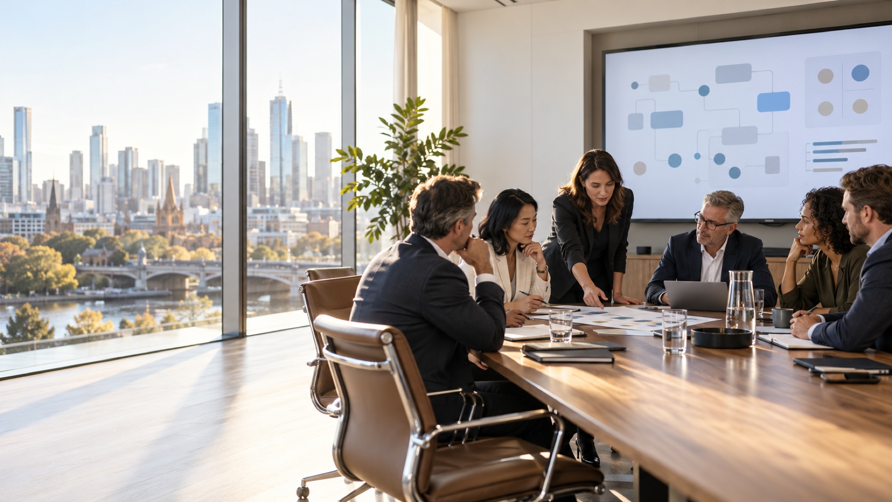 Senior leaders collaborating during an enterprise AI Build Series in Melbourne